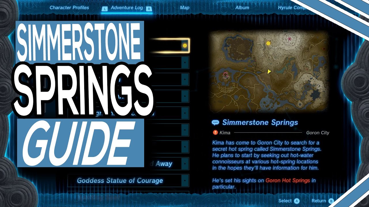 Where To Find The Simmerstone Springs In Zelda Tears Of The Kingdom