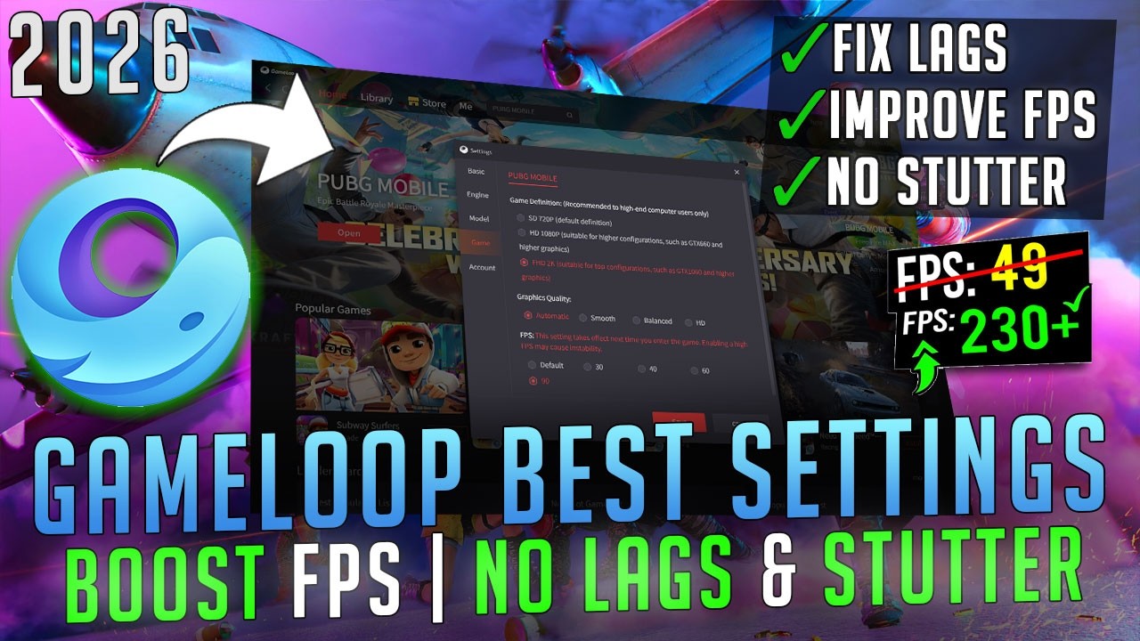 Gameloop - Best Settings to BOOST FPS, Fix Lags & Stutter on ANY PC in 2026📈