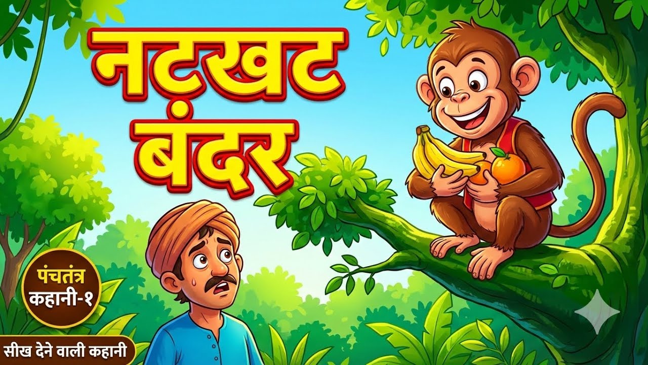 नटखट बंदर | पंचतंत्र कहानी-१ | हिंदी नैतिक कहानी |MoralStory