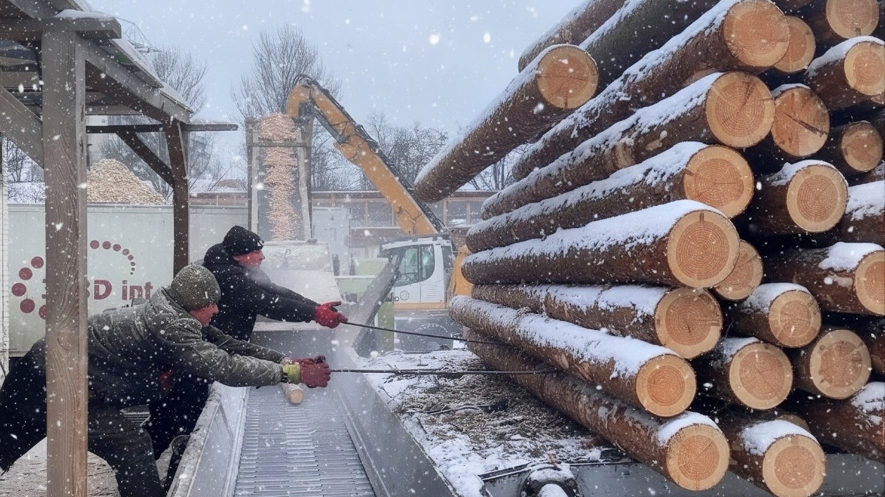 HIGH RISK Winter Work at the Wood Chips Plant.
