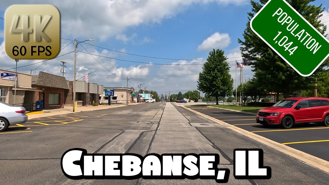 Driving Around Small Town Chebanse, Illinois in 4k Video
