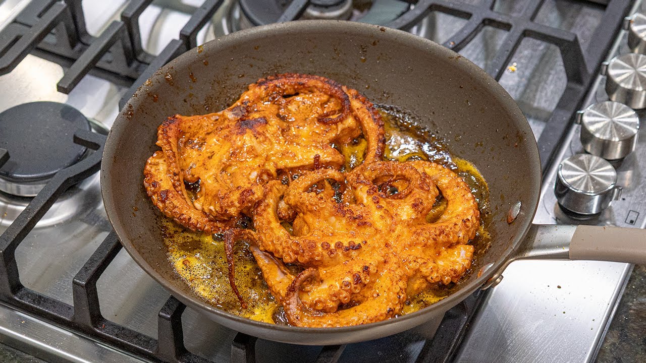 Pulpo Zarandeado ¡Hecho en Sartén! 🐙🔥