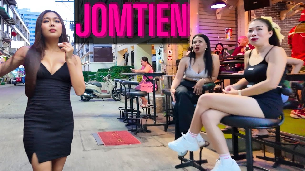 [4K] Evening Walk in Jomtien Beach, Pattaya - Jomtien Nightlife, Beach Road, and Vibrant Atmosphere