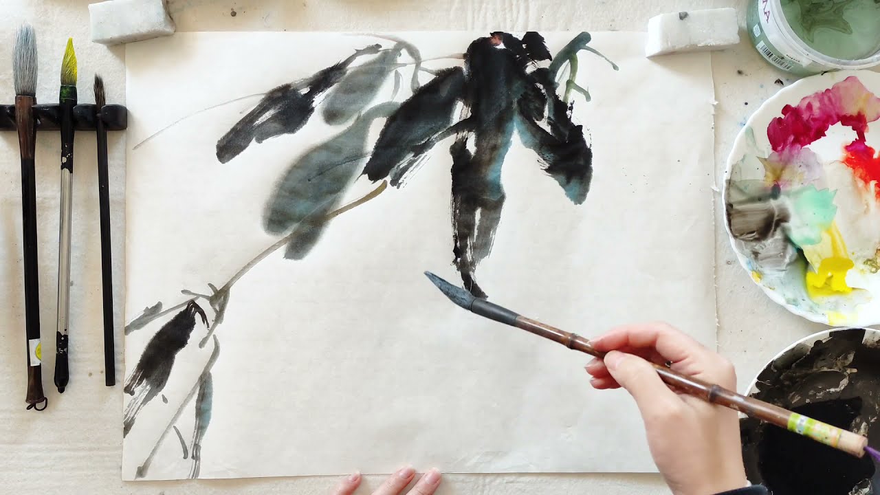 how to draw peaches 🍑 in chinese brush painting/ sumie 🎨🖌️国画水彩入门如何画桃子