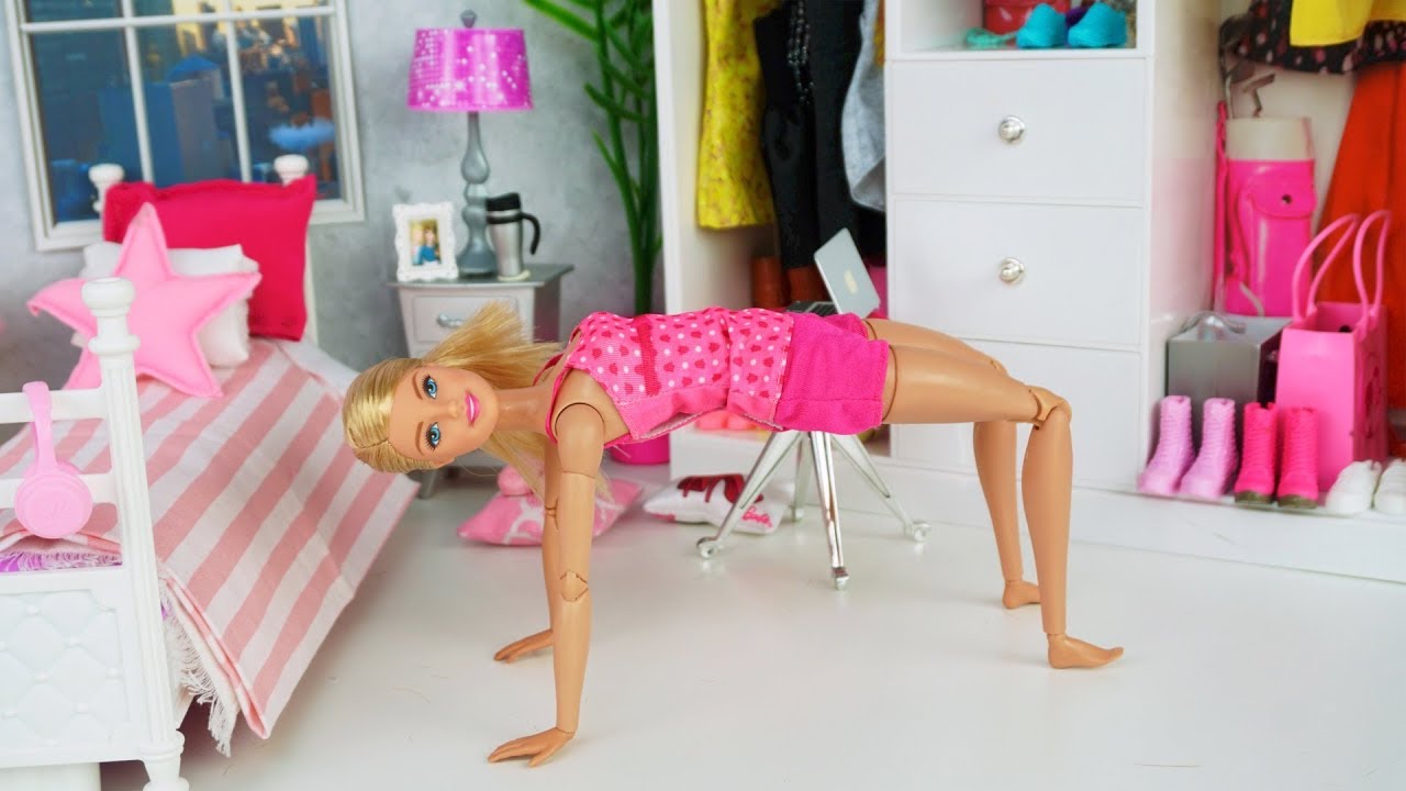 Barbie Doll Gymnastics Morning Routine Coach - Chelsea Gym Competition