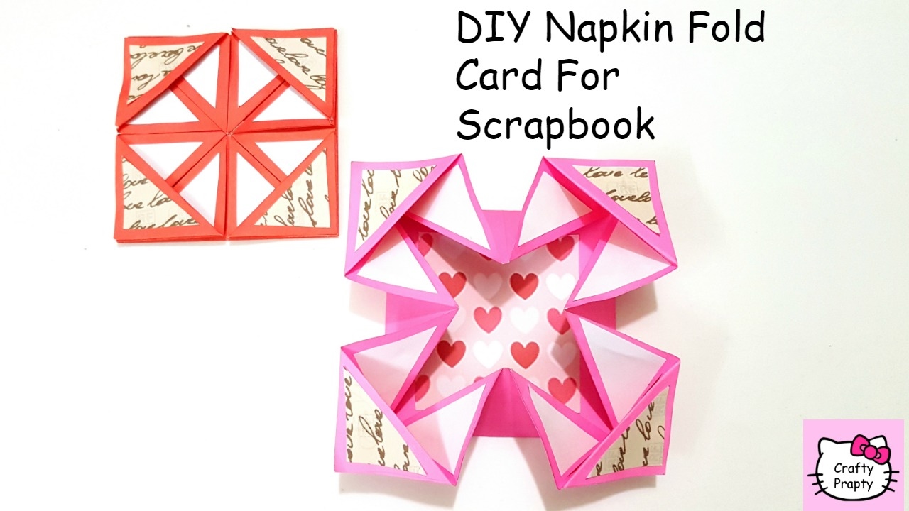DIY Napkin Fold Card for scrapbook/Tutorial for Scrapbook/tutorial for Explosion box