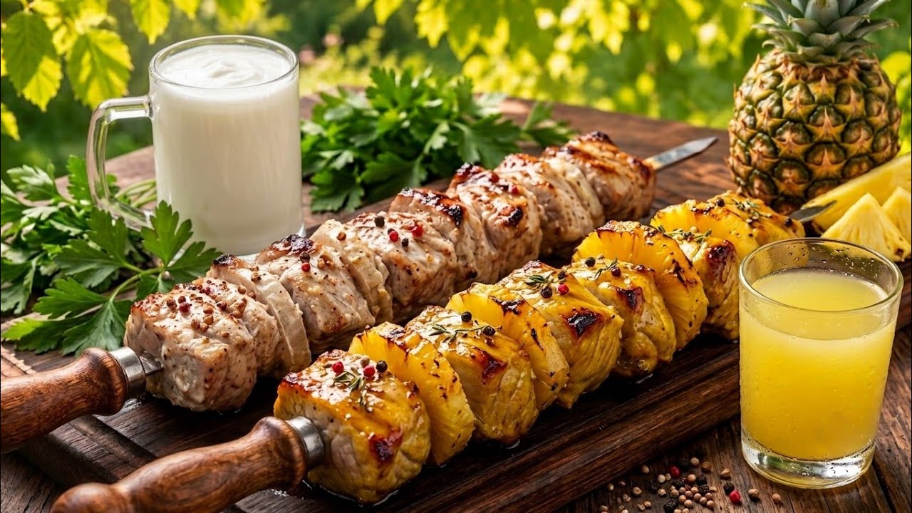 ТАКОЙ ШАШЛЫК ВЫ ТОЧНО НЕ ПРОБОВАЛИ! Секрет экстремально нежного мяса на углях! 🍍