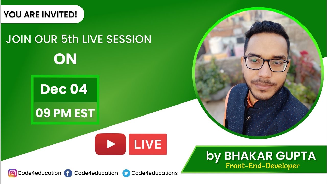 Join Our 5th Live Session @code4education