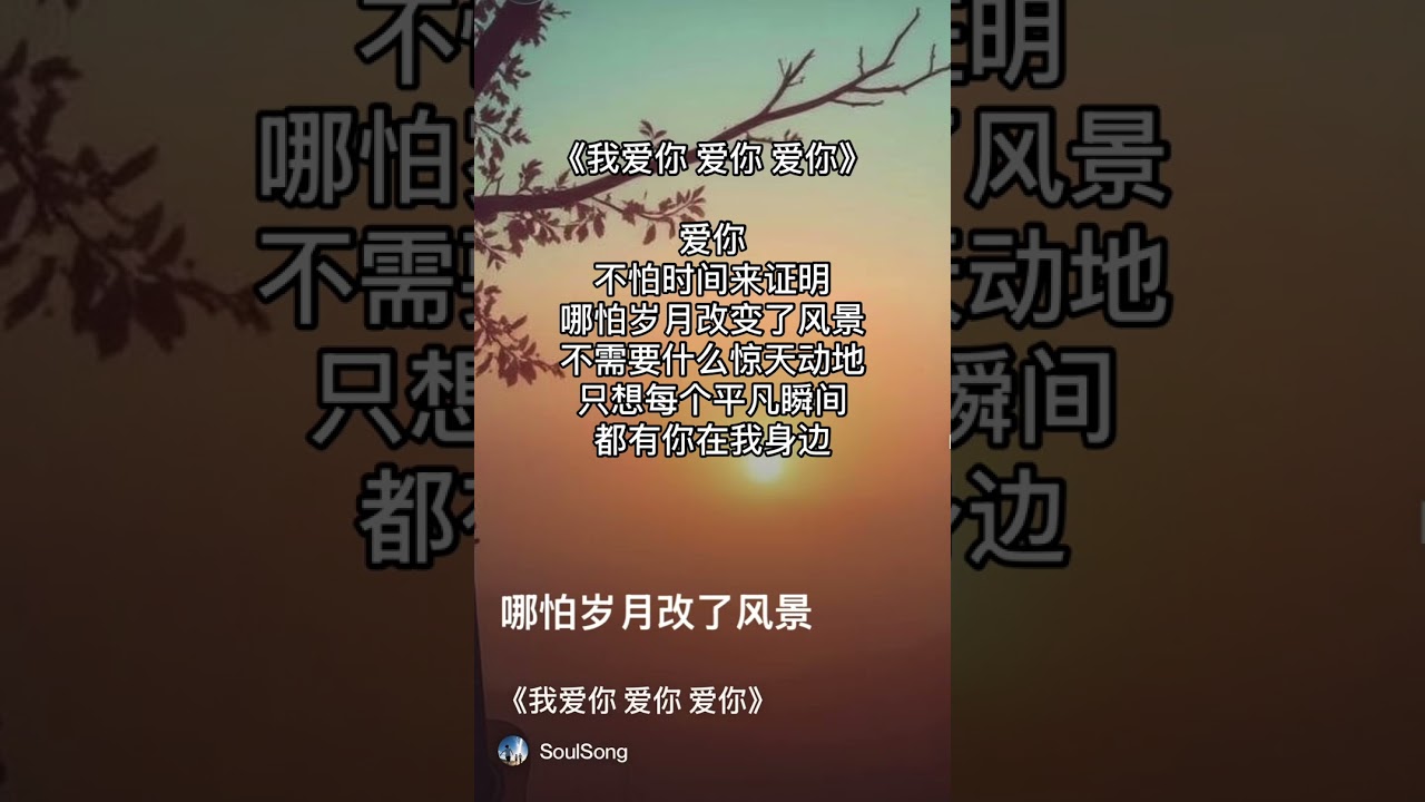 《我爱你 爱你 爱你》（完整版）（纯音乐） by SoulSong（苏爽）_ 爱你， 不怕时间来证明，哪怕岁月改变了风景。不需要什么惊天动地，只想每个平凡瞬间，都有你在我身边。