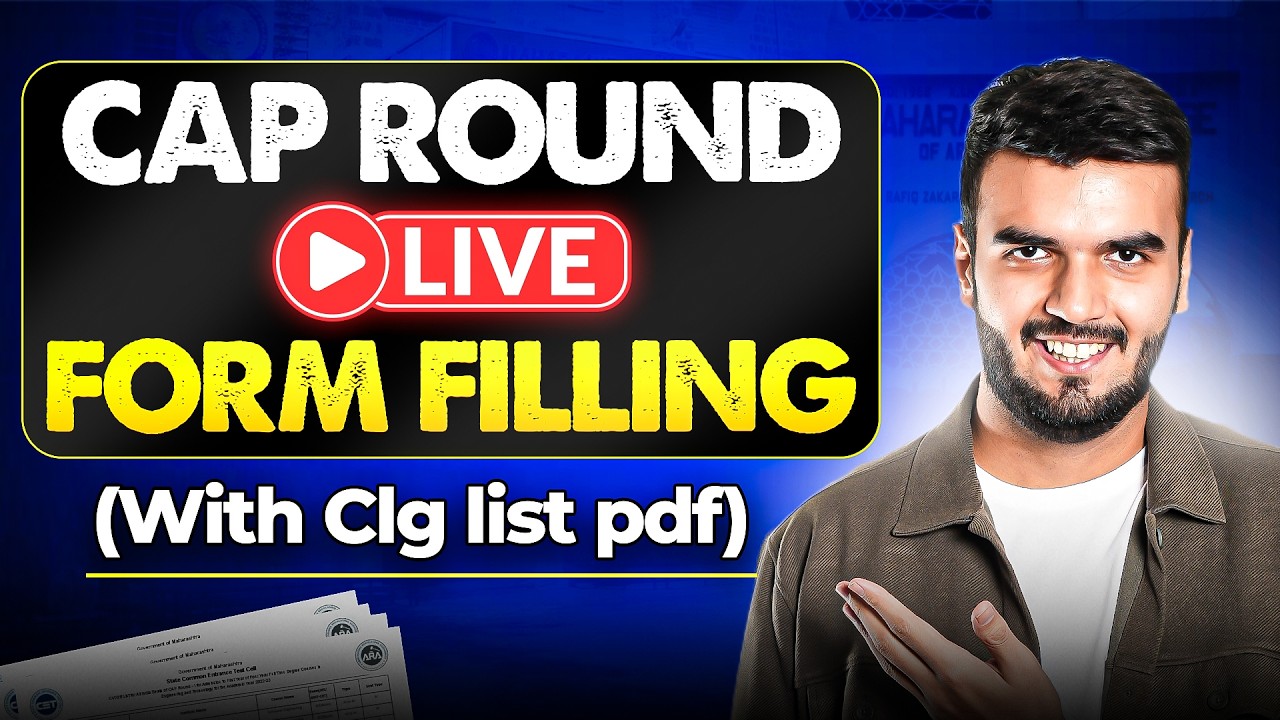 Cap Round 1 Live Form Filling - With College List PDF Reference - 3PM RG Lectures Engineering