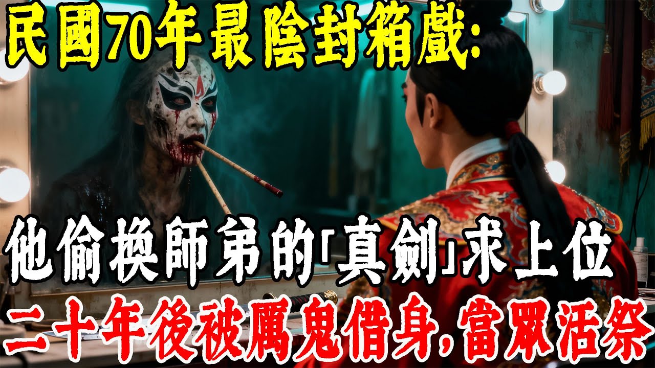 民國70年最陰封箱戲：他偷換師弟的「真劍」求上位，二十年後被厲鬼借身，當眾活祭。#情感#民間故事#真實故事#中老年生活 #台灣