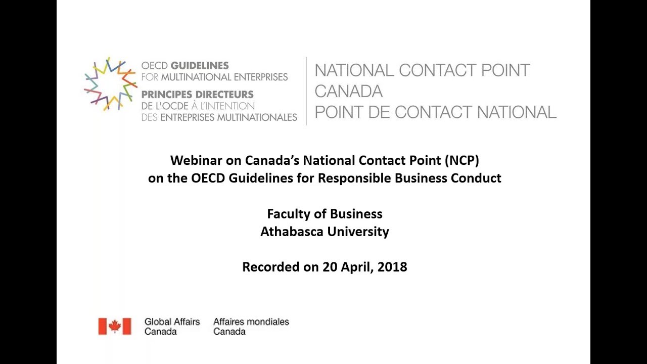 Canadian Businesses & Human Rights Issues webinar for RIBL 687 - International Business