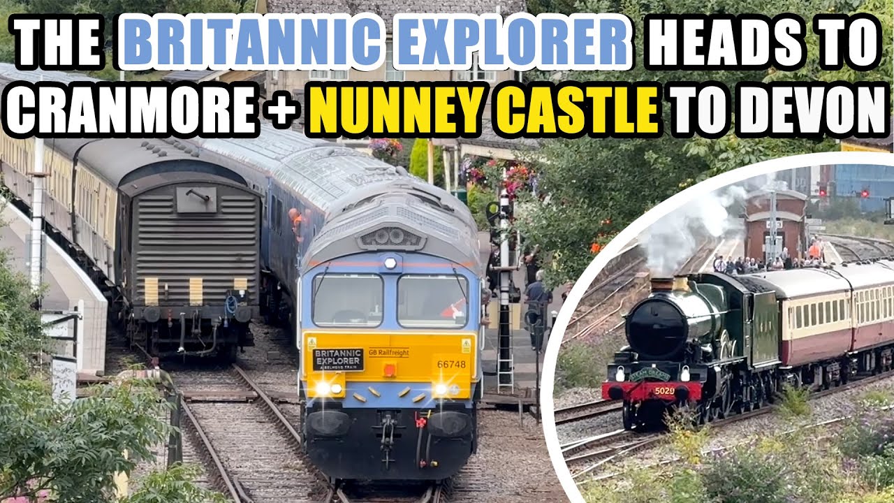 Britannic Explorer heads to Cranmore +  5029 'NUNNEY CASTLE' on railtour to KINGSWEAR, 37608 & MORE!