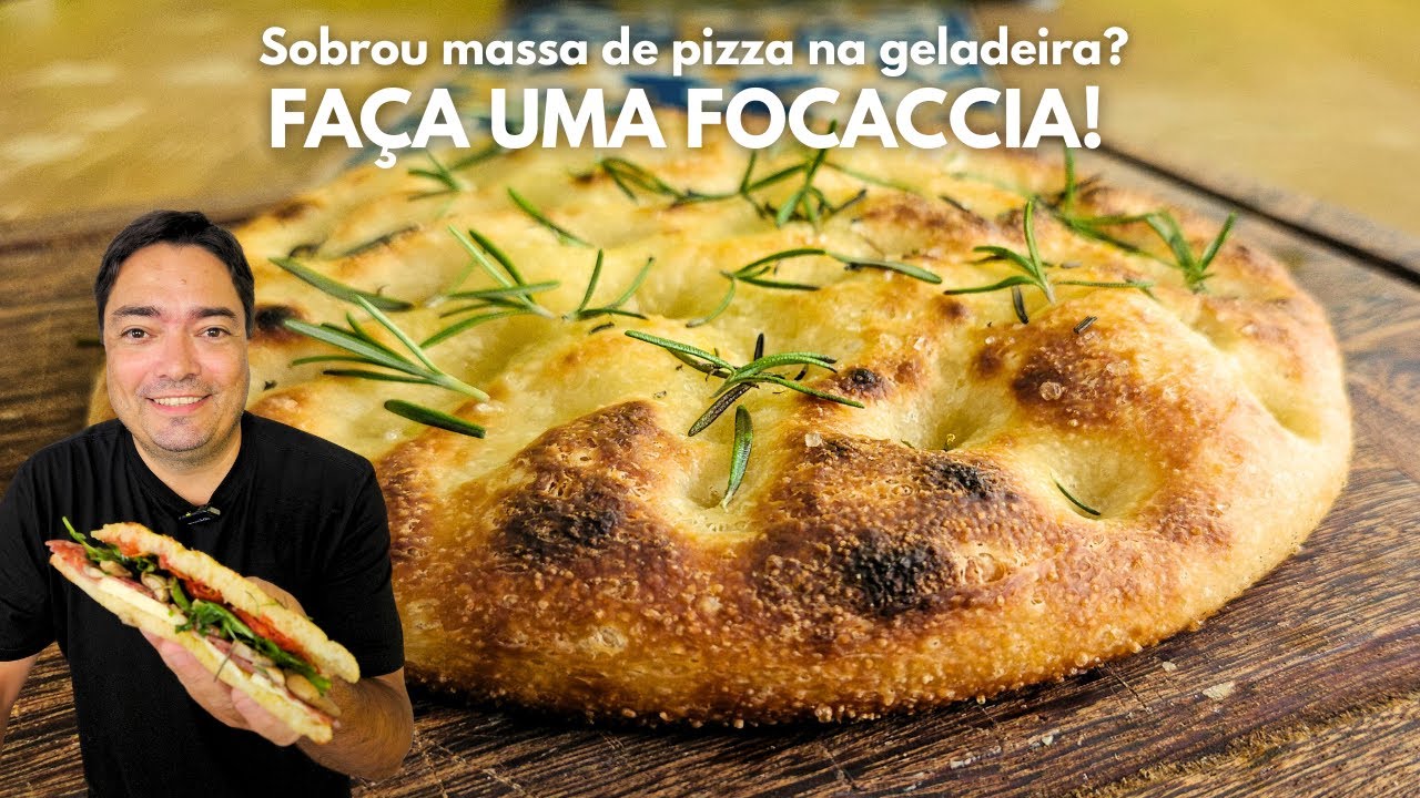 Focaccia com Sobra de Massa de Pizza Napoletana - Minha Cozinha Amarela