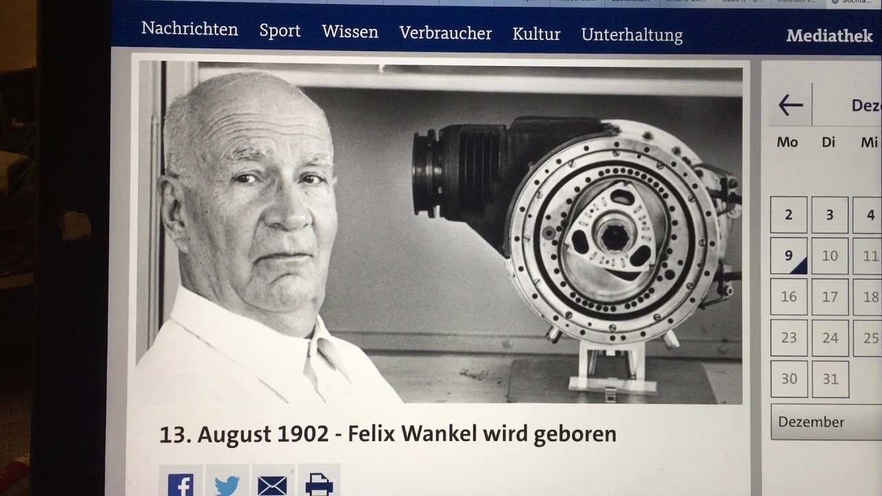Felix Wankel Interview über Wankel Wasserstoff