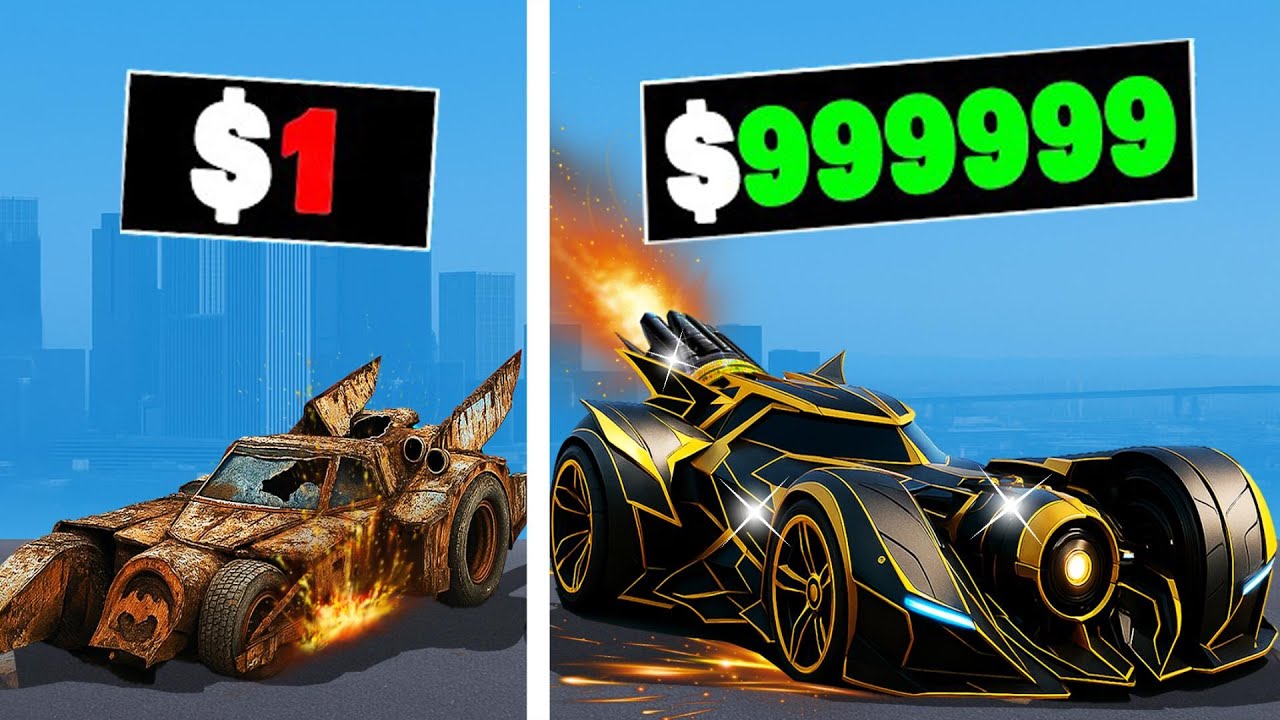 $1 to $1,000,000,000 BATMOBILE in GTA 5!