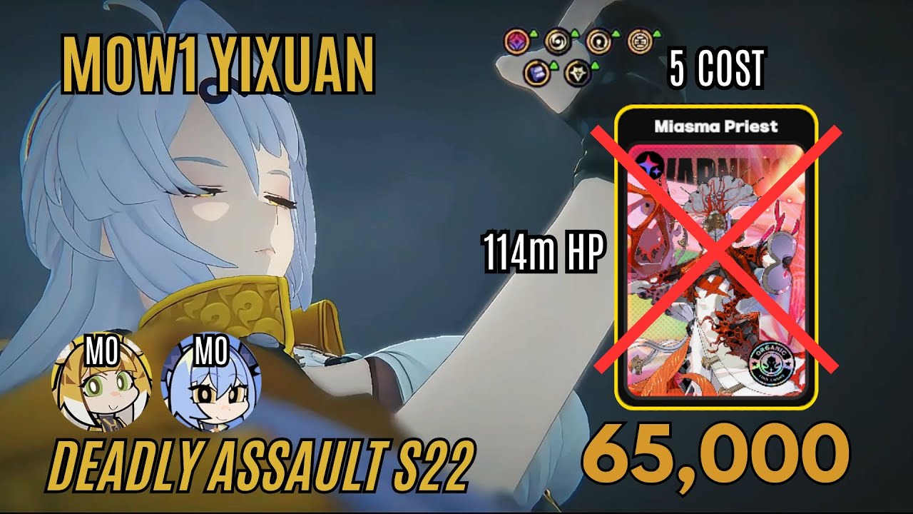 M0W1 Yixuan Jufufu Lucia 65K Miasma Priest Kill (114m HP) 5 Cost | New Deadly Assault S22 | ZZZ 2.3