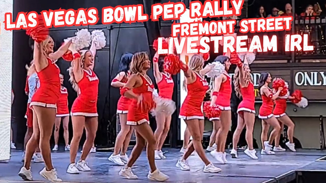 Live Las Vegas, Fremont street, PEP RALLY LV Bowl, Cornhuskers, Utes, livestream IRL