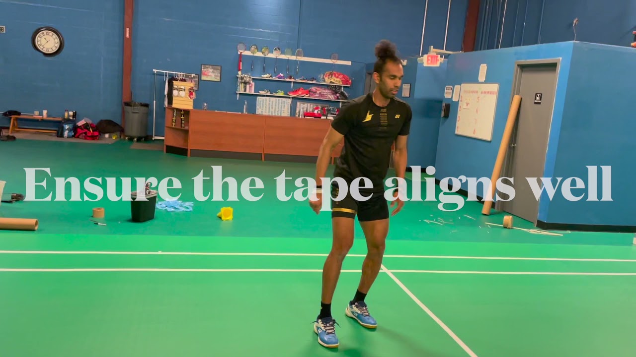Badminton Mat Install with Double Sided Tape