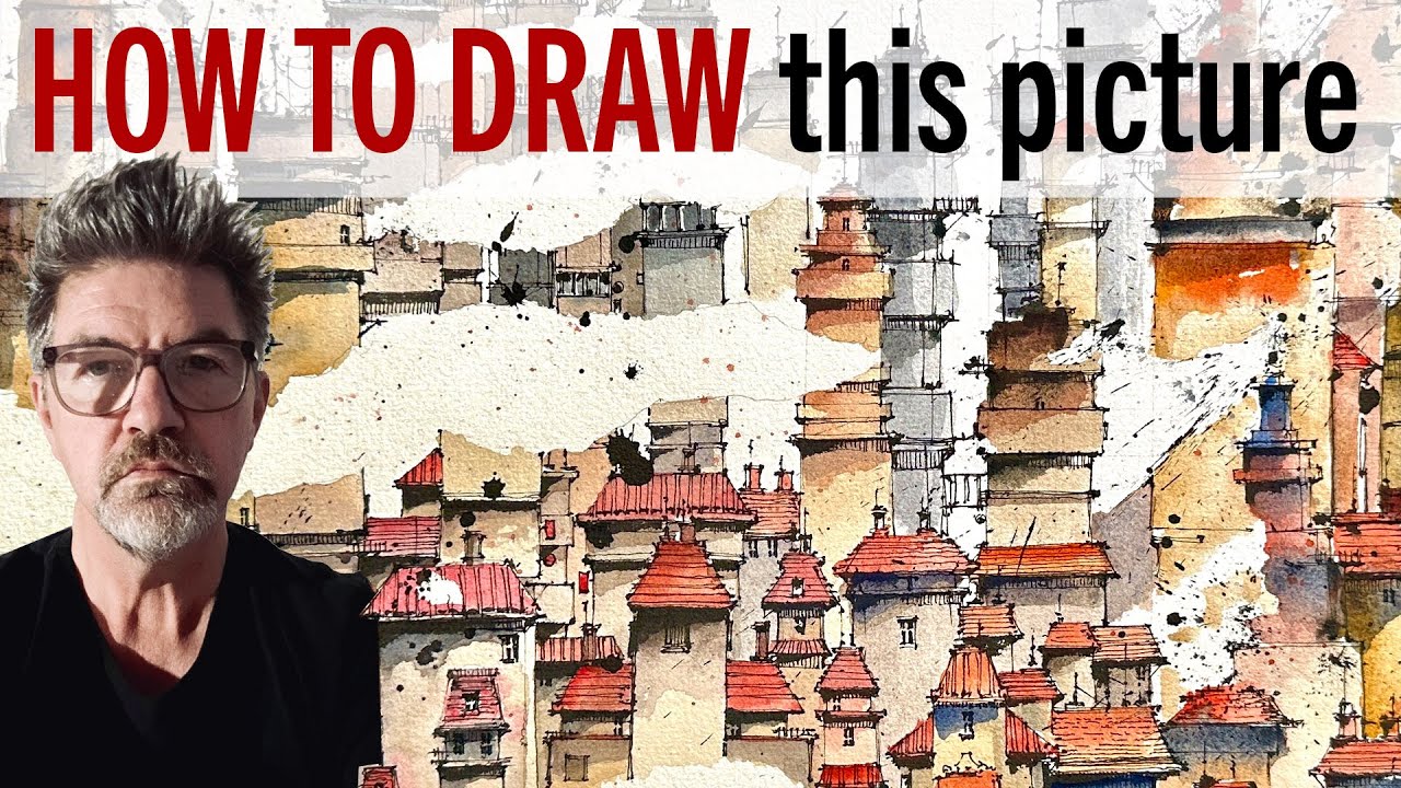 How to start drawing this ink- and watercolor.