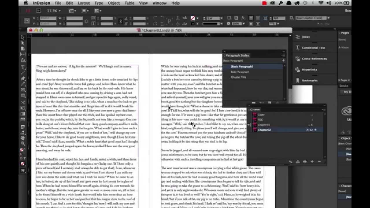 Creating a Book using Adobe InDesign CC