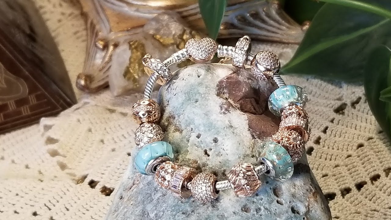 DESIGN with Me! Pandora Rose Gold Bracelet! Pandora Mint Glitter Murano Haul!