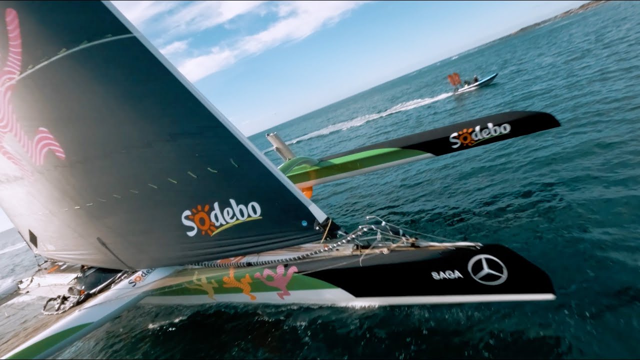 FPV x Offshore Sailing - 24H Ultim finish line - FPV drone chasing OceanFifty & Ultim Foiling Boats