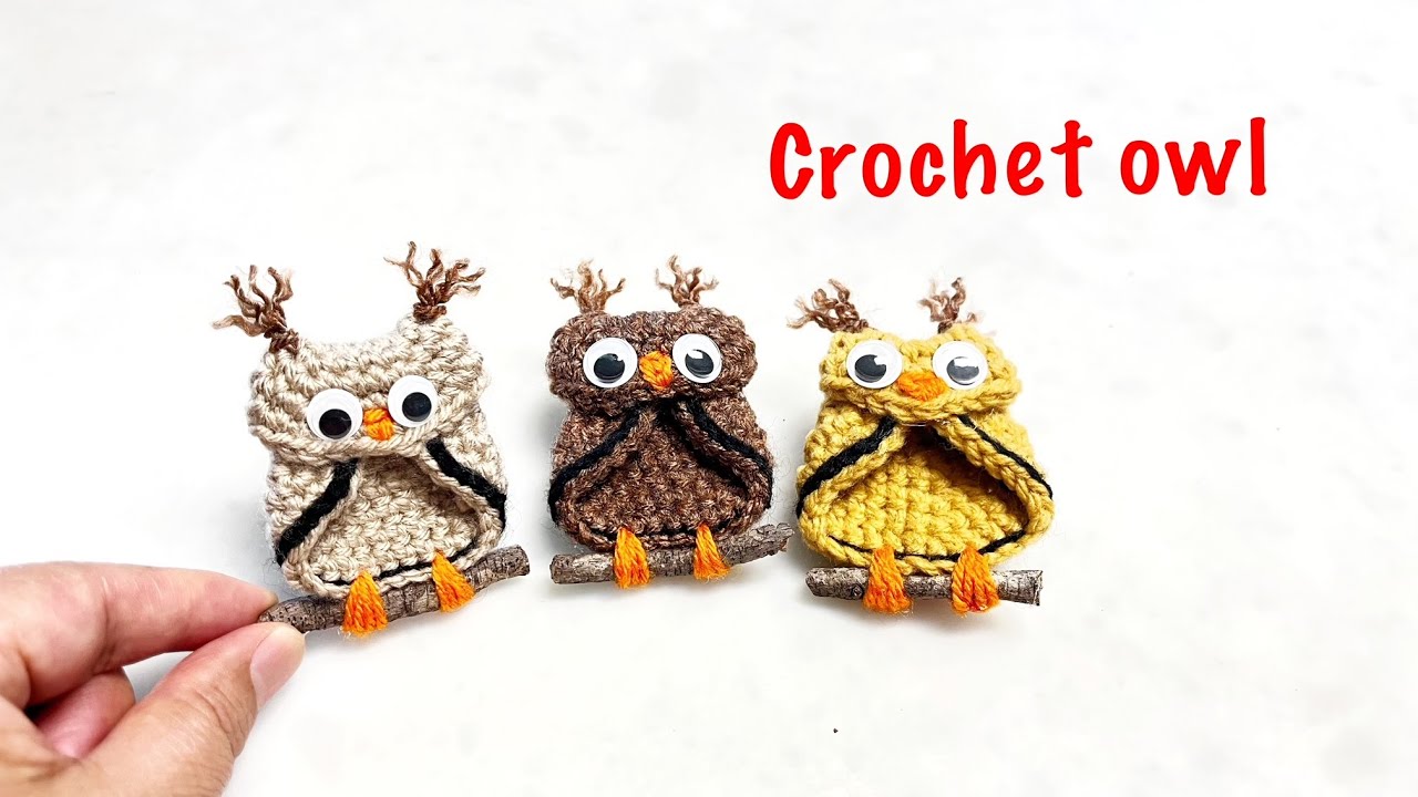 How to crochet a cute owl using leftover yarn/step-by-step tutorial