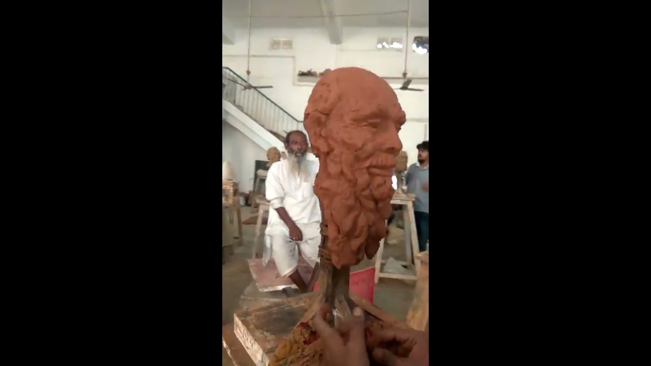 portrait study on Sculpture department at kala bhavana, Visva Bharati University