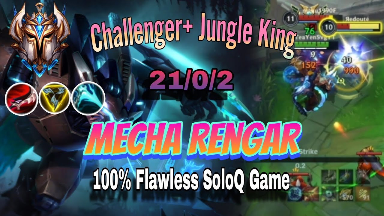 Challenger+ Jungle Rengar Main PUNISHING FULL SQUISHY TEAM!!! Flawless 21-Kill Game