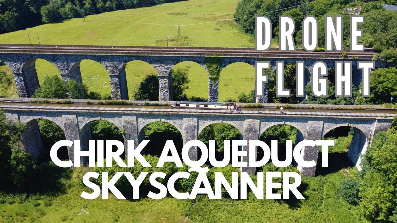 Chirk Aqueduct and railway viaduct - Wales - Dji mini 3 pro drone tour