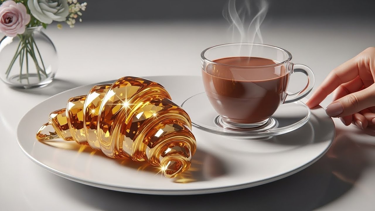 France’s Famous Croissant and Hot Chocolate | But Made of GLASS?! 🇫🇷🥐