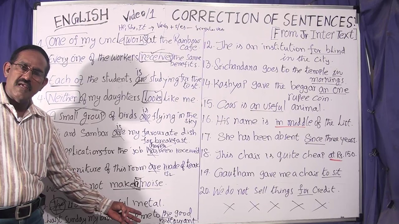 English : Correction of Sentences Rules & Tips (Video-1)