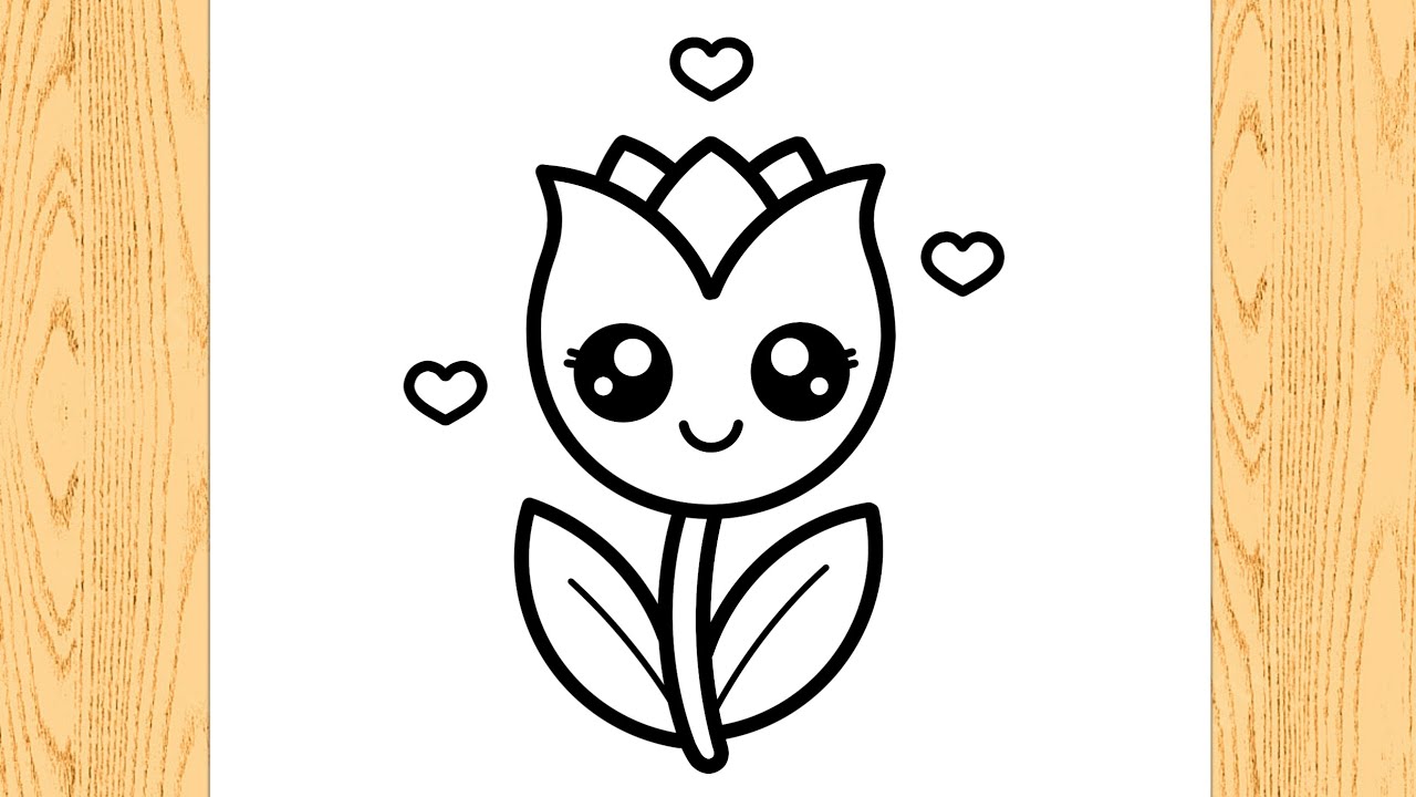 كيف ترسم وردة كيوت وسهلة خطوة بخطوة | رسم سهل | تعليم الرسم للمبتدئين | Cute Flower Drawing