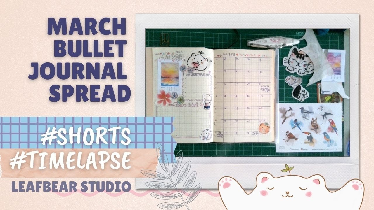Bullet Journal Spread - March 2021 