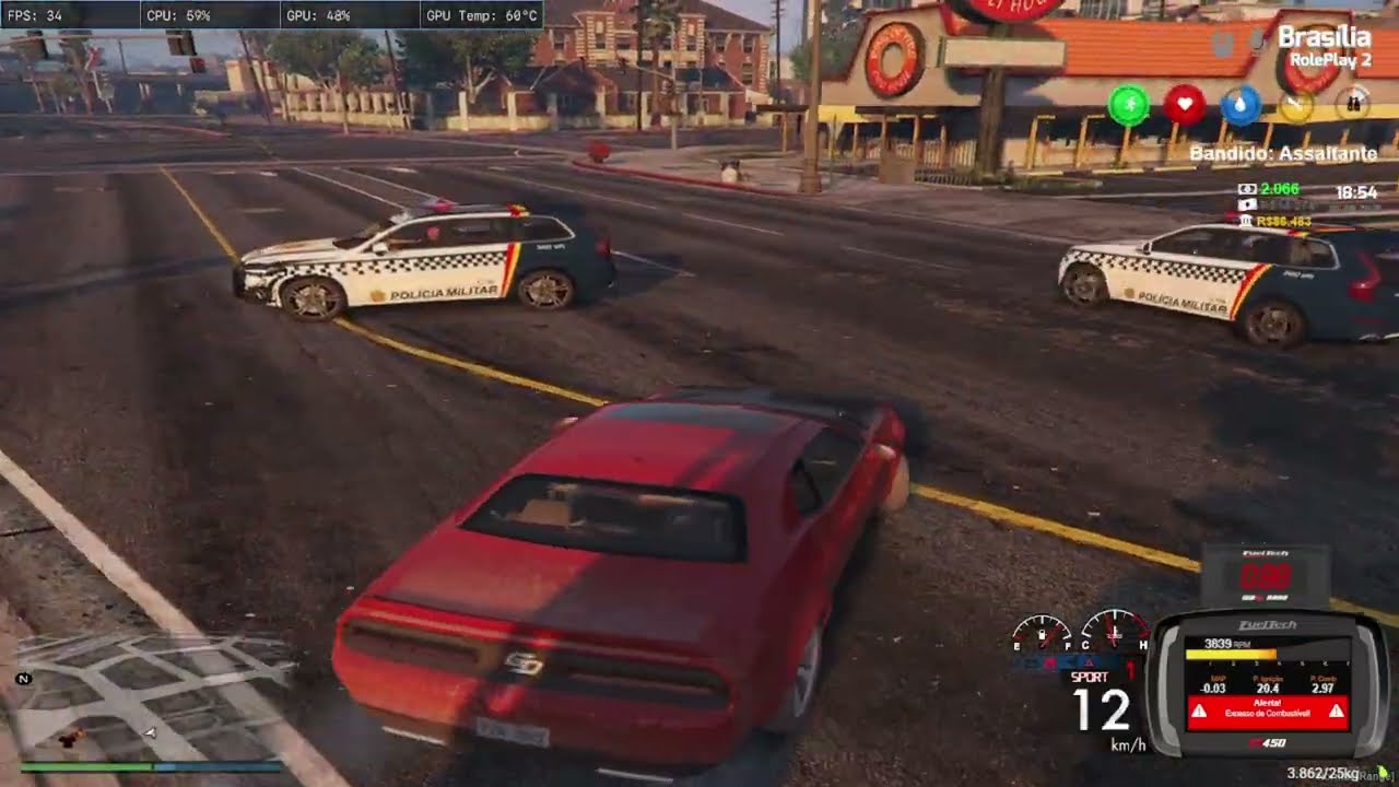 Fuga da policia no Brasilia rp