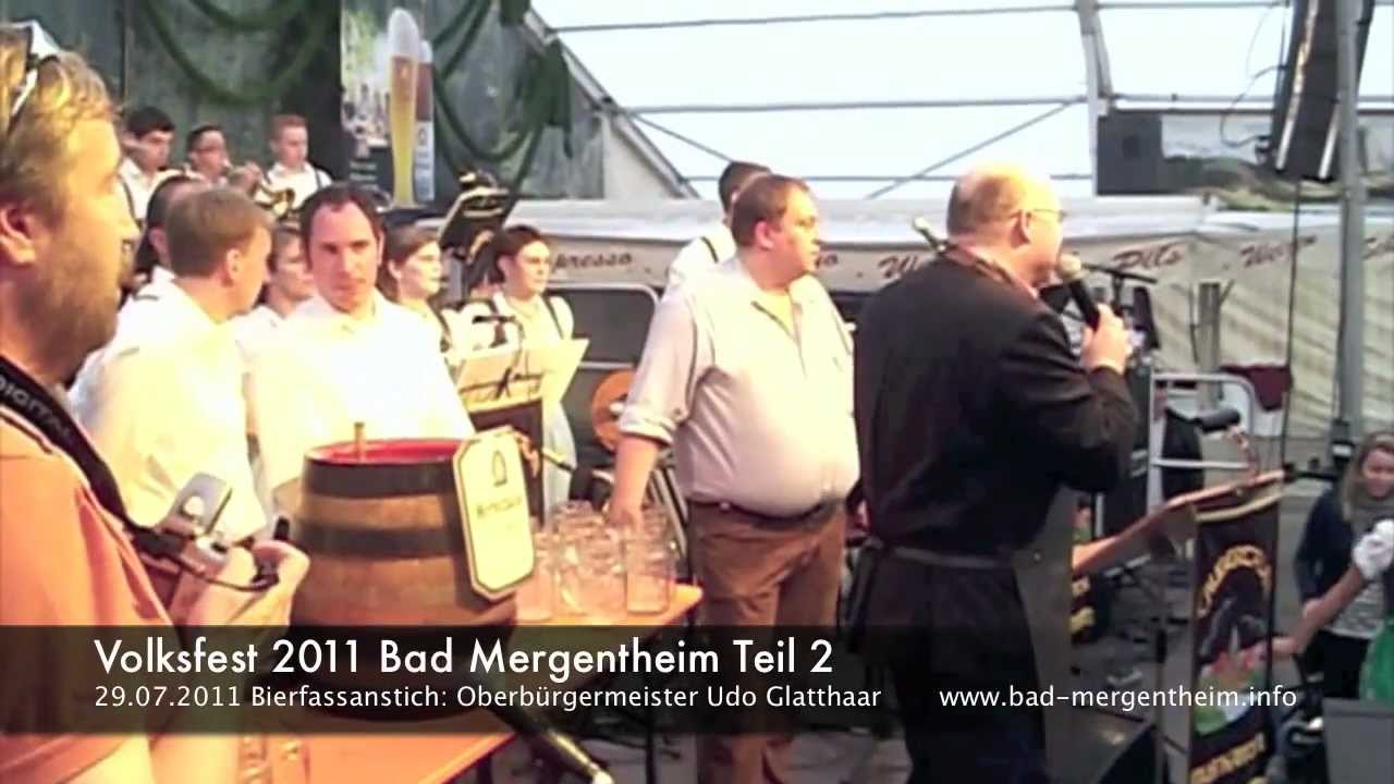 Volksfest 2011 Bad Mergentheim Teil 2 Bierfassanstich durch Oberbügermeister Udo Glatthaar.