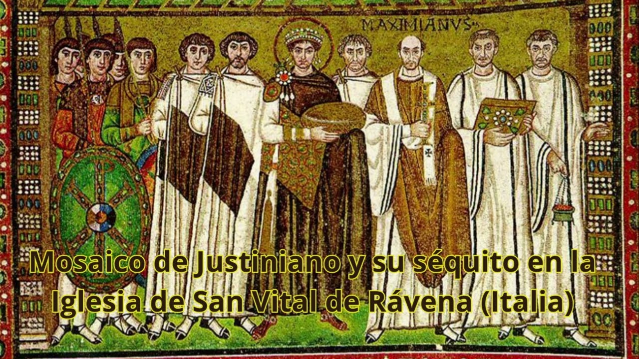 Mosaico de Justiniano y su séquito de San Vital de Rávena en Italia. Podcast #5