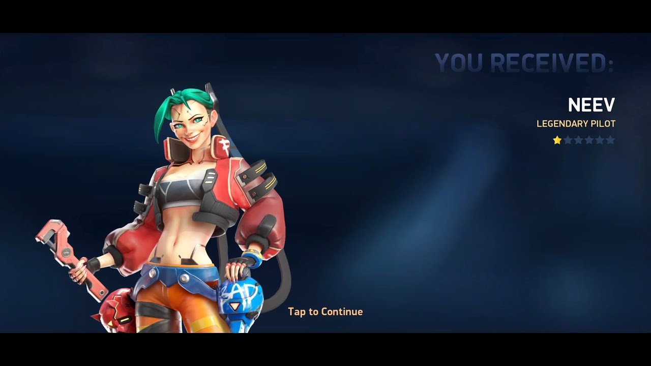 Neev legendary pilot acquired, spent almost 500k credits to get it. MECH ARENA