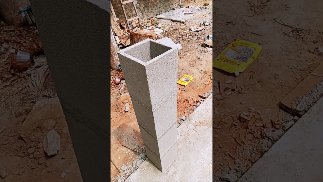 Bloco coluna parte 01,construindo os pilares de uma arèa