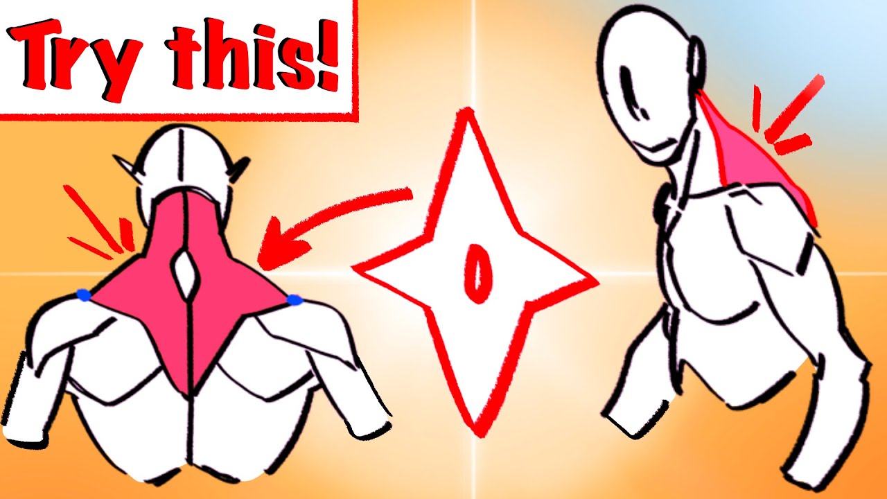 How To Draw The Back Using The Trapezius Muscle!