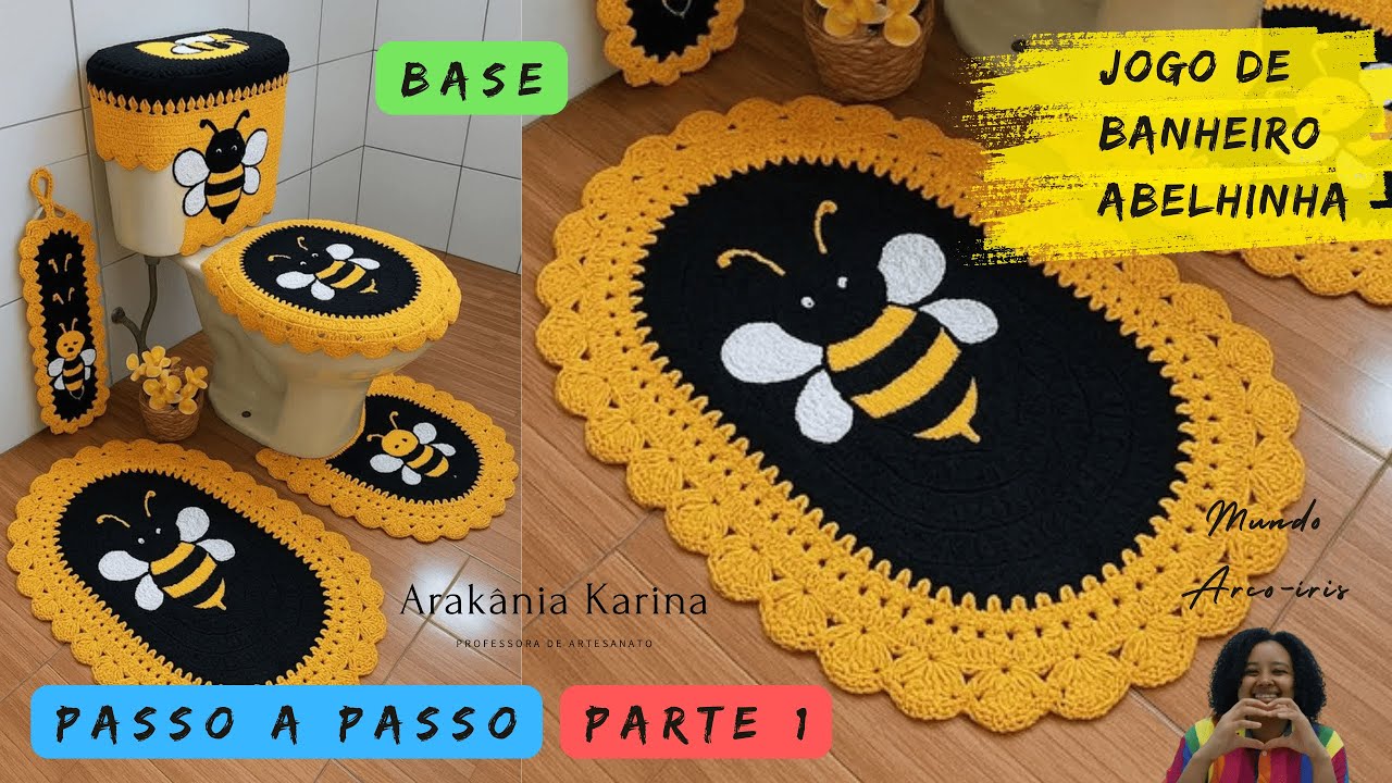 Jogo de banheiro abelhinha - PASSO A PASSO - PARTE 1 - Bases
