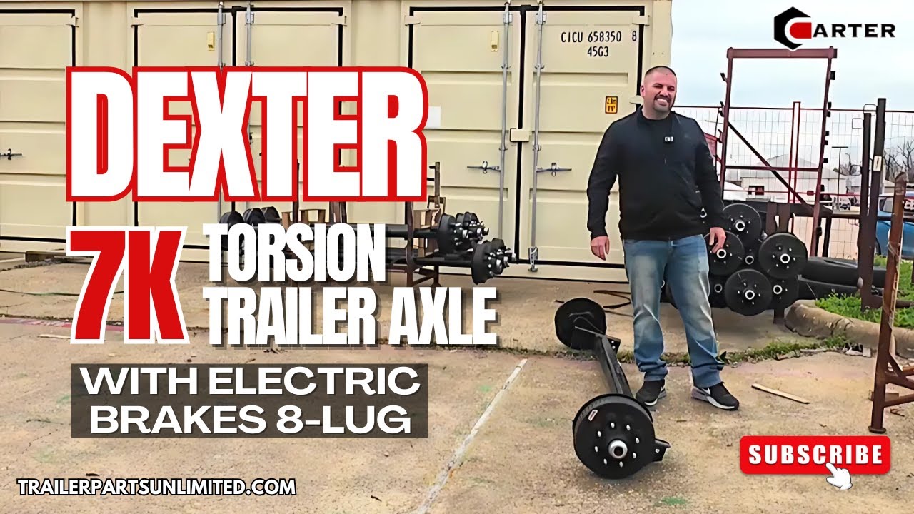 Dexter 7K Torsion Trailer Axle with Electric Brakes 8-Lug - Trailer Parts Unlimited