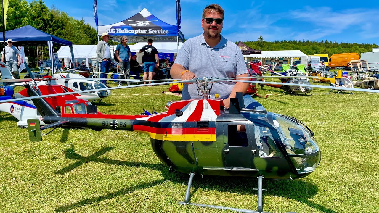Very cool Huge Military RC Bo105 Scale 1:4 Helicopter Aerobatic Flight Demonstration