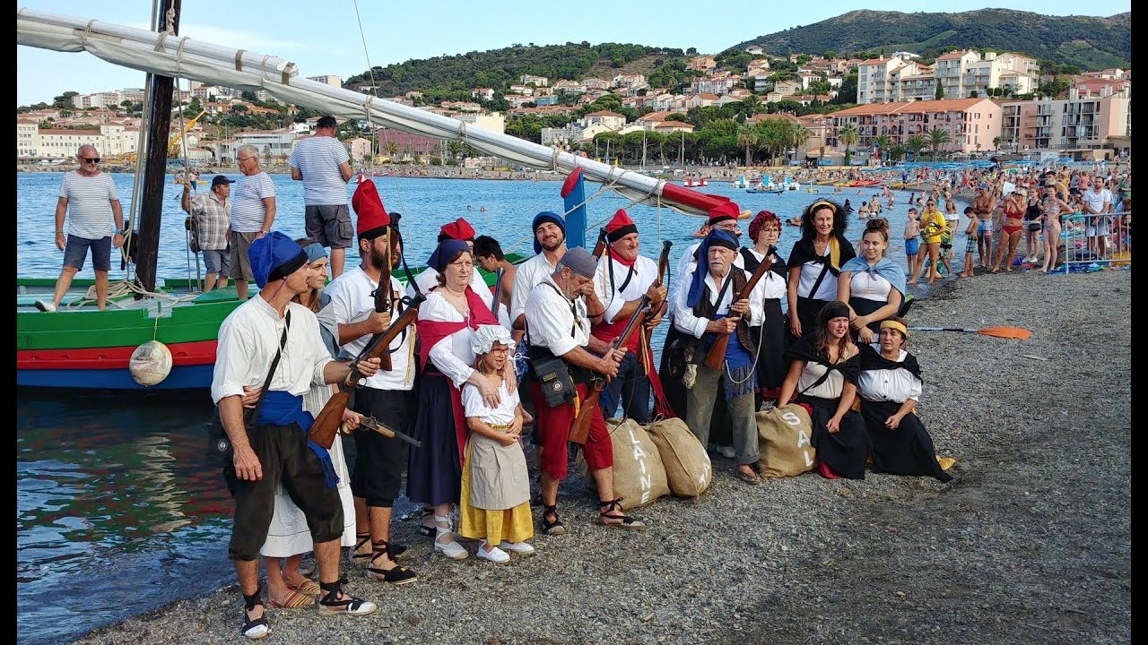 L'arrivée des contrebandiers en barques catalanes