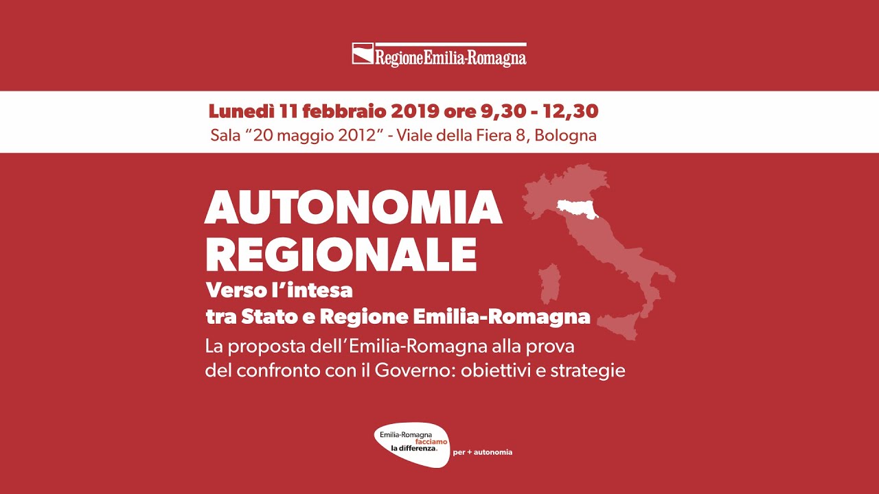 Autonomia, verso l'intesa tra Stato e Regione Emilia-Romagna
