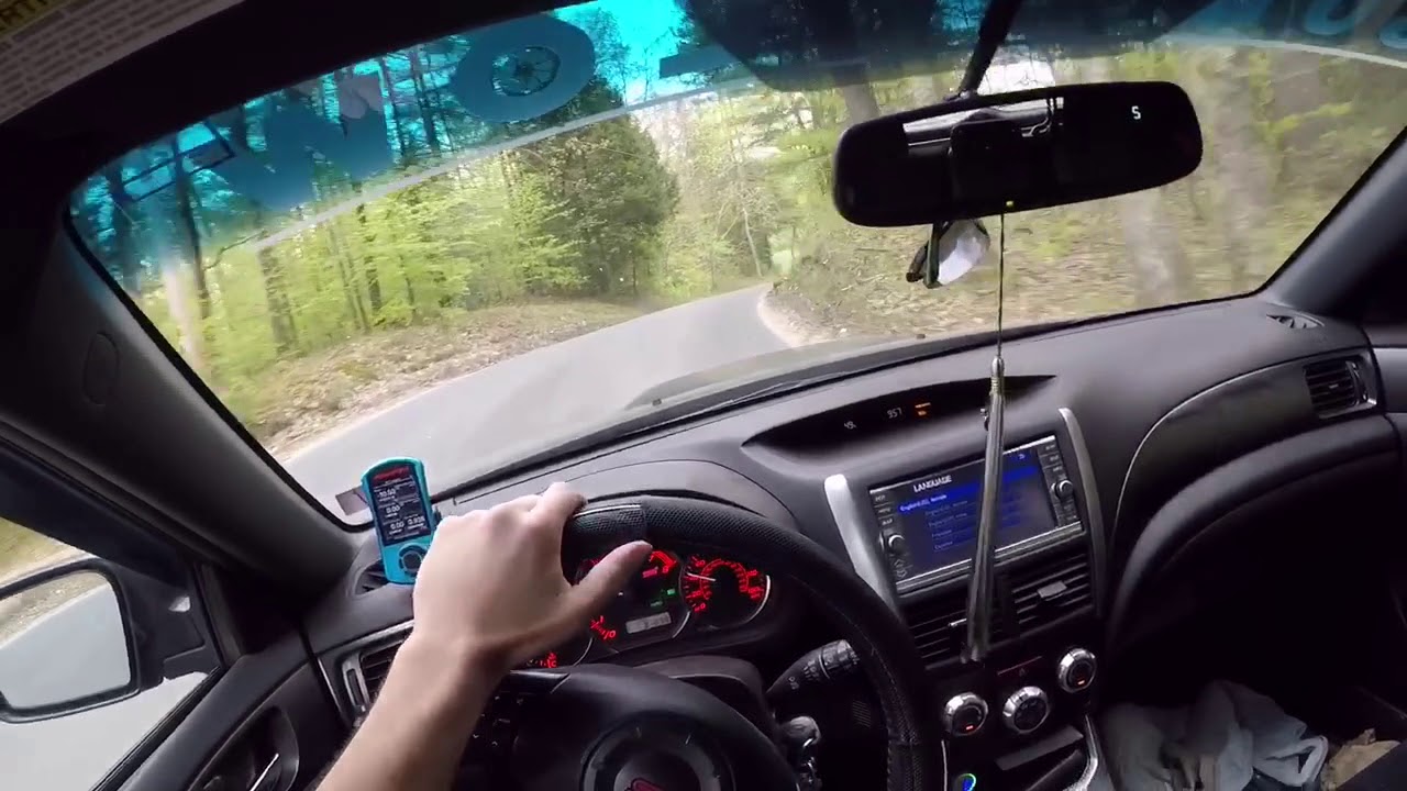 2011 Subaru sti hatchback back road POV