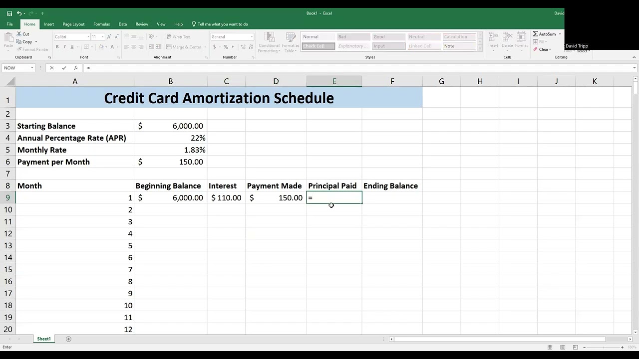 How to Create a Credit Card Amortization Schedule
