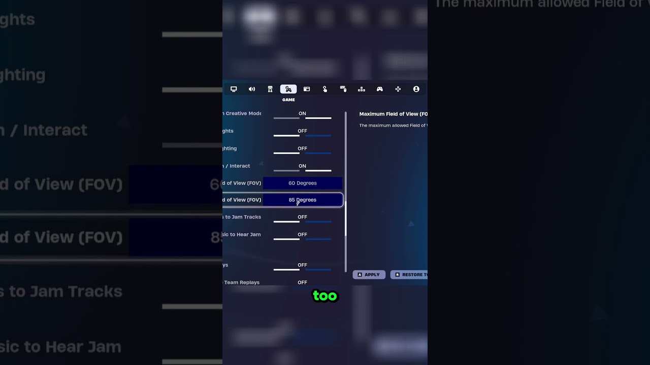 Fortnite FOV Settings for FPS BOOST #fortnite #settings #gaming