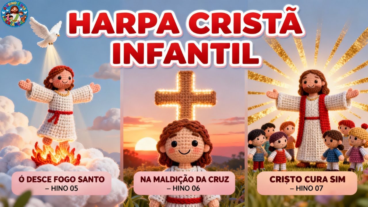 HARPA CRISTÃ PARA CRIANÇAS - HINOS - Ó DESCE FOGO SANTO - NA MALDIÇÃO DA CRUZ - CRISTO CURA SIM